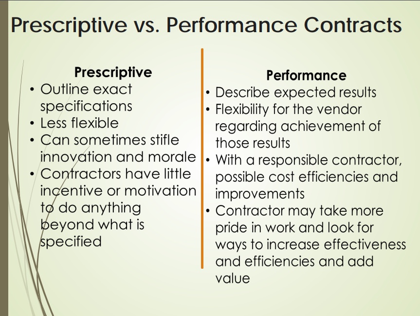 Performance Based Cleaning Contracts